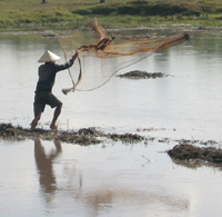Pescador em Laos
