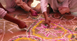 Desenho para celebrar o casamento hinduísta